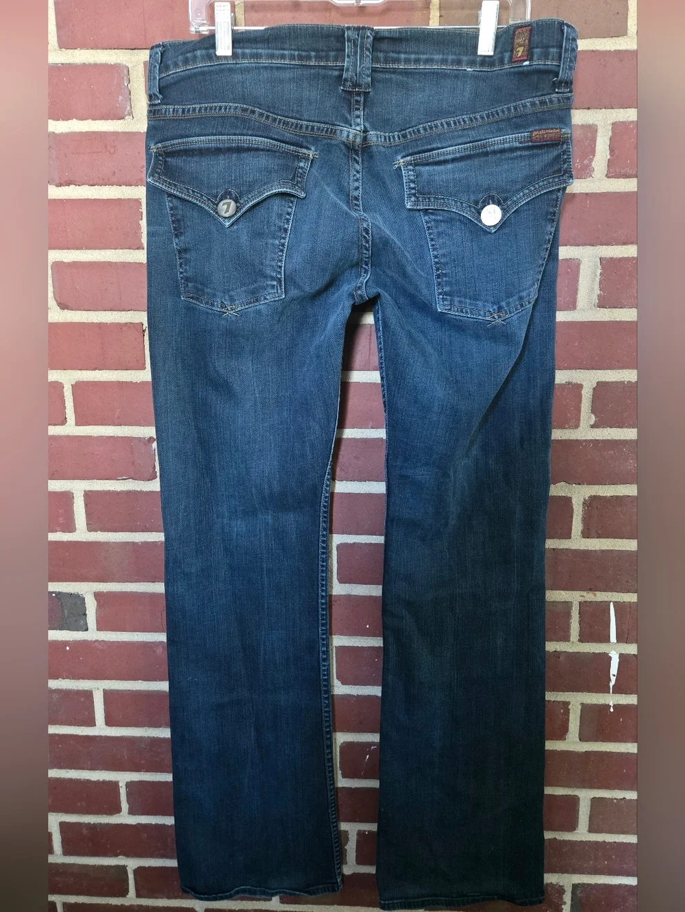 7 For All Mankind Bootcut Jeans Men's 36 Dark Wash Made in USA Premium Denim Y2K